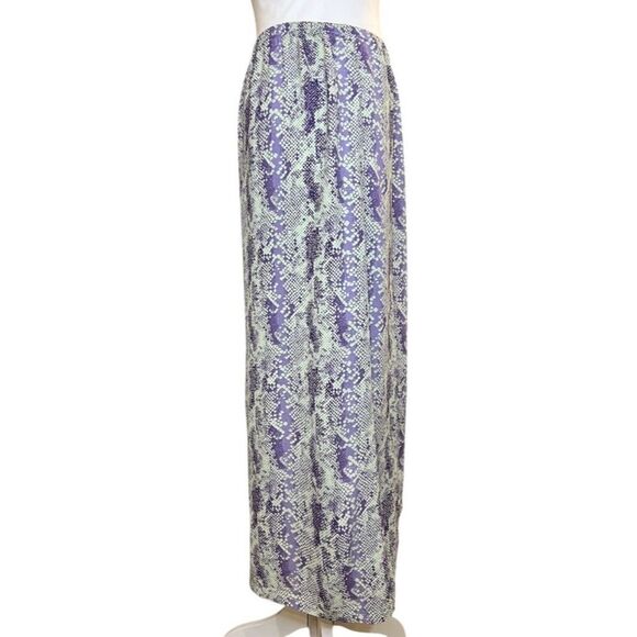 Free People Women's Maxi Skirt Small Multicolor Snake Print‎ Button Front - Picture 4 of 11